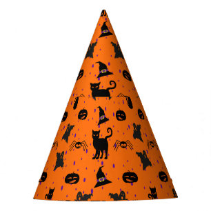 Chapeaux De Fètes Cute, Éffrayant Halloween Motif Orange et Noir