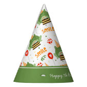 Chapeaux De Fètes Cute Frog Motif Smile Texte Joyeux Anniversaire w (Gauche)