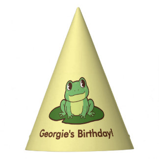 Chapeaux De Fètes Cute Green Frog Birthday Party Paper Hat