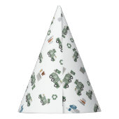 Chapeaux De Fètes Cute Green Recycling Camion Enfants Nom Âge Annive (Dos)