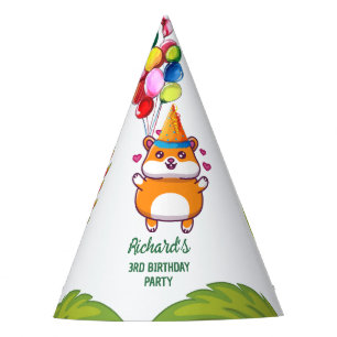 Chapeaux De Fètes Cute Hamster Botanical à thème fête d'anniversaire