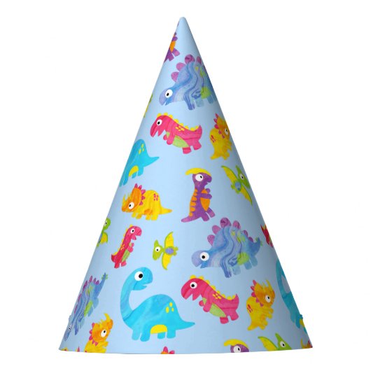 Chapeaux De Fètes Cute Light Pastel Blue Baby Dinosaur Anniversaire (Devant)