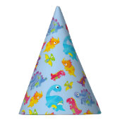 Chapeaux De Fètes Cute Light Pastel Blue Baby Dinosaur Anniversaire (Droite)