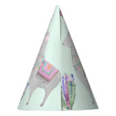 Chapeaux De Fètes Cute Mint Rose Llama et Motif d'aquarelle Cactus (Dos)