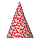 Chapeaux De Fètes Cute motif moderne rouge et blanc coeurs (Droite)