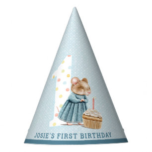 Chapeaux De Fètes Cute Mouse Premier Casquette de fête d'anniversair