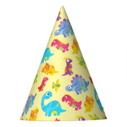 Chapeaux De Fètes Cute Pastel Yellow Unisex Baby Dinosaur Anniversai