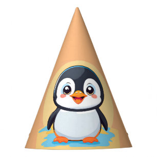 Chapeaux De Fètes Cute Penguin Face safari zoo glace Anniversaire