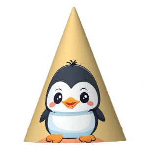 Chapeaux De Fètes Cute Penguin Face safari zoo glace Anniversaire