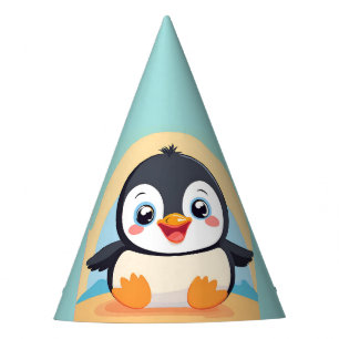 Chapeaux De Fètes Cute Penguin Face safari zoo glace Anniversaire