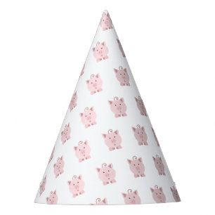 Chapeaux De Fètes Cute Surpris Cochon Rose