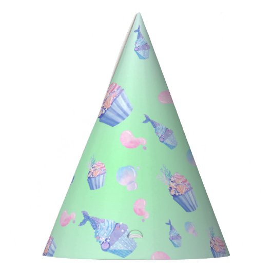 Chapeaux De Fètes Cute Sweet cupcake mermaid Joyeuse Fille d'anniver (Gauche)