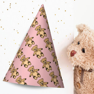 Chapeaux De Fètes Cute Teddy Bear Anniversaire de enfant rose