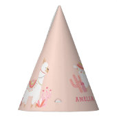 Chapeaux De Fètes Cute Tout Llama Fun Rose 1er Anniversaire (Gauche)