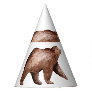 Chapeaux De Fètes Cutesse de l'ours : Aquarelle Motif animal