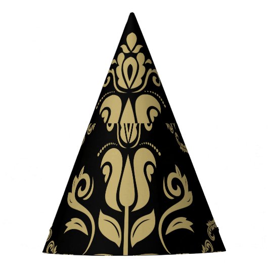 Chapeaux De Fètes Damask Black Gold : Classic Ornament. (Devant)