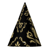 Chapeaux De Fètes Damask Black Gold : Classic Ornament. (Gauche)