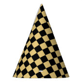 Chapeaux De Fètes Damier noir et or (Gauche)