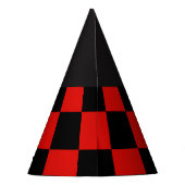 Chapeaux De Fètes damier rouge et noir (Dos)