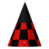 Chapeaux De Fètes damier rouge et noir (Gauche)