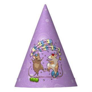 Chapeaux De Fètes Dancing Mice Ajouter Le Nom Joyeux Anniversaire Fê