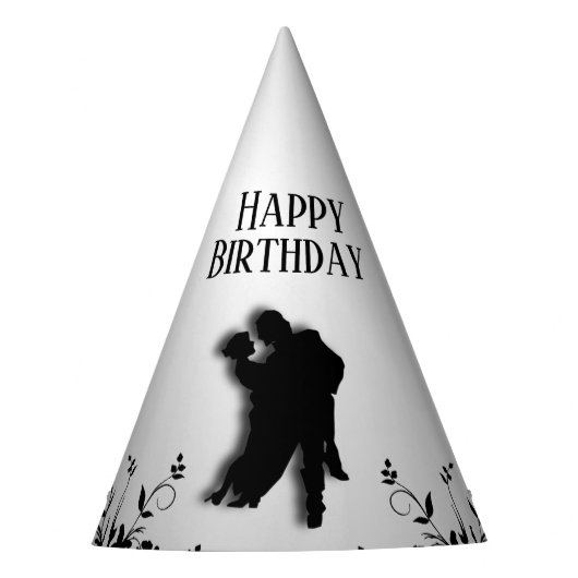 Chapeaux De Fètes Danseurs Tango Silhouette 1 Anniversaire (Devant)