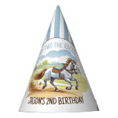 Chapeaux De Fètes De deux courses l'anniversaire équestre imprimé (Devant)