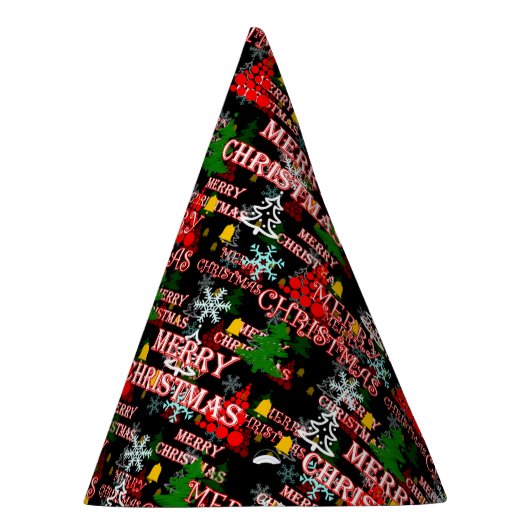 Chapeaux De Fètes Decorative Merry Christmas Text Pattern Design (Droite)