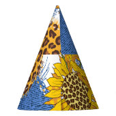 Chapeaux De Fètes Denim Hearts Leopard Sunflowers Motif (Dos)
