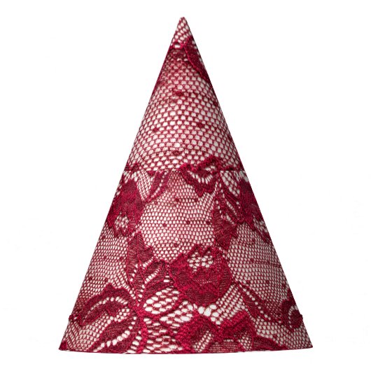 Chapeaux De Fètes Dentelle rouge : textile jacquard élastique. (Devant)