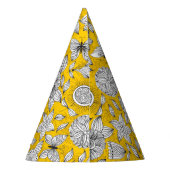 Chapeaux De Fètes Design abstrait fleuri jaune blanc mignon (Dos)