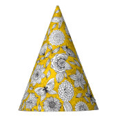 Chapeaux De Fètes Design abstrait fleuri jaune blanc mignon (Devant)