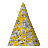 Chapeaux De Fètes Design abstrait fleuri jaune blanc mignon (Droite)