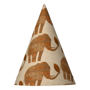 Chapeaux De Fètes Design d'art tribal des éléphants