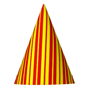 Chapeaux De Fètes Design de bandes rouge et jaune