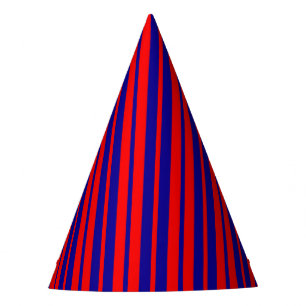 Chapeaux De Fètes Design de bandes rouges et bleues
