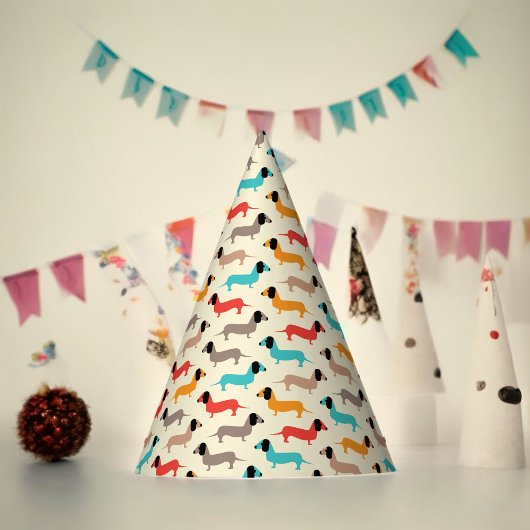 Chapeaux De Fètes Dessin de chien multicolore