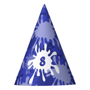 Chapeaux De Fètes Dessin de peinture bleu amusant Papier 8e annivers