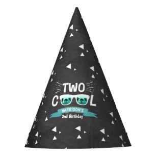 Chapeaux De Fètes Deux garçons Cool Chalkboard 2e anniversaire