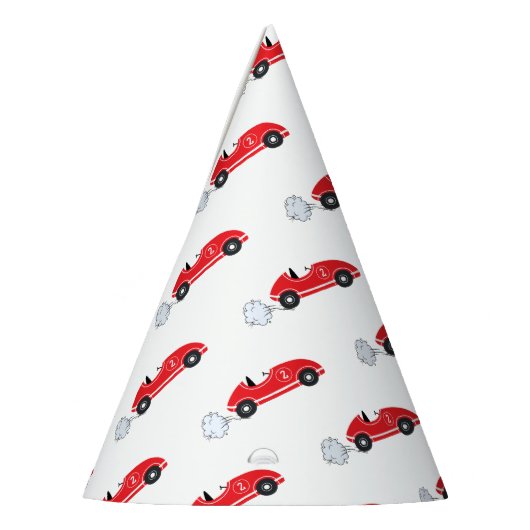 Chapeaux De Fètes Deux rapide rouge rétro course automobile thème an (Gauche)