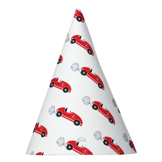 Chapeaux De Fètes Deux rapide rouge rétro course automobile thème an (Droite)