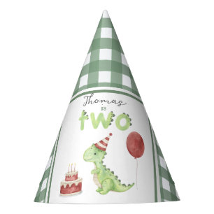 Chapeaux De Fètes Dinosaur aquarelle 2e anniversaire
