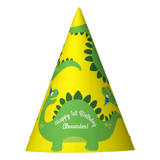 Chapeaux De Fètes Dinosaur Cute 1er anniversaire Casquettes de fête (Devant)