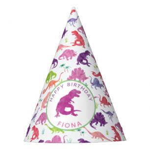 Chapeaux De Fètes Dinosaur personnalisé Motif de fête d'anniversaire