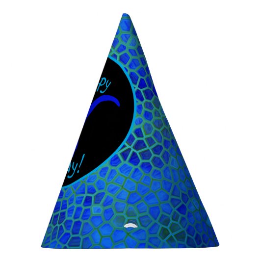 Chapeaux De Fètes Dinosaure Bleu Cachez Joyeux Anniversaire ! (Droite)