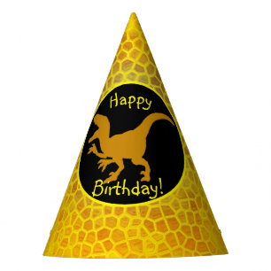 Chapeaux De Fètes Dinosaure D'Or Cachez Un Joyeux Anniversaire !
