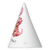 Chapeaux De Fètes Dinosaure Peint Rouge Un A Saurus Anniversaire (Droite)