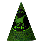Chapeaux De Fètes Dinosaure Vert Cachez Un Joyeux Anniversaire ! (Devant)