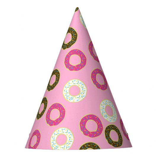 Chapeaux De Fètes Donut Kid Anniversaire mignon rose (Devant)