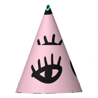 Chapeaux De Fètes Doodle Fille : Coeurs Des Yeux Sans Couleur.